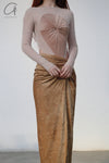 OUDE WAAG velvet splicing New knotwear OW-23SS-BD03 nude powder